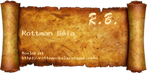 Rottman Béla névjegykártya